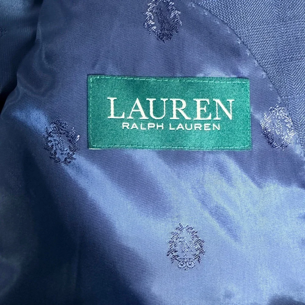 Lauren Ralph Lauren Mens Blue Plaid Wool Blend Natural Stretch Blazer Size 50R